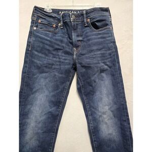 American Eagle Men's Dark Wash Airflex + Slim Straight Jeans Size 32x34